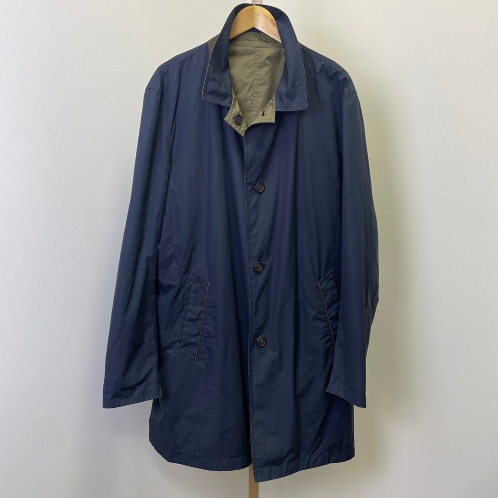 Massimo Dutti Reversible Car Coat Mens XXL Navy Blue Olive Green Jacket